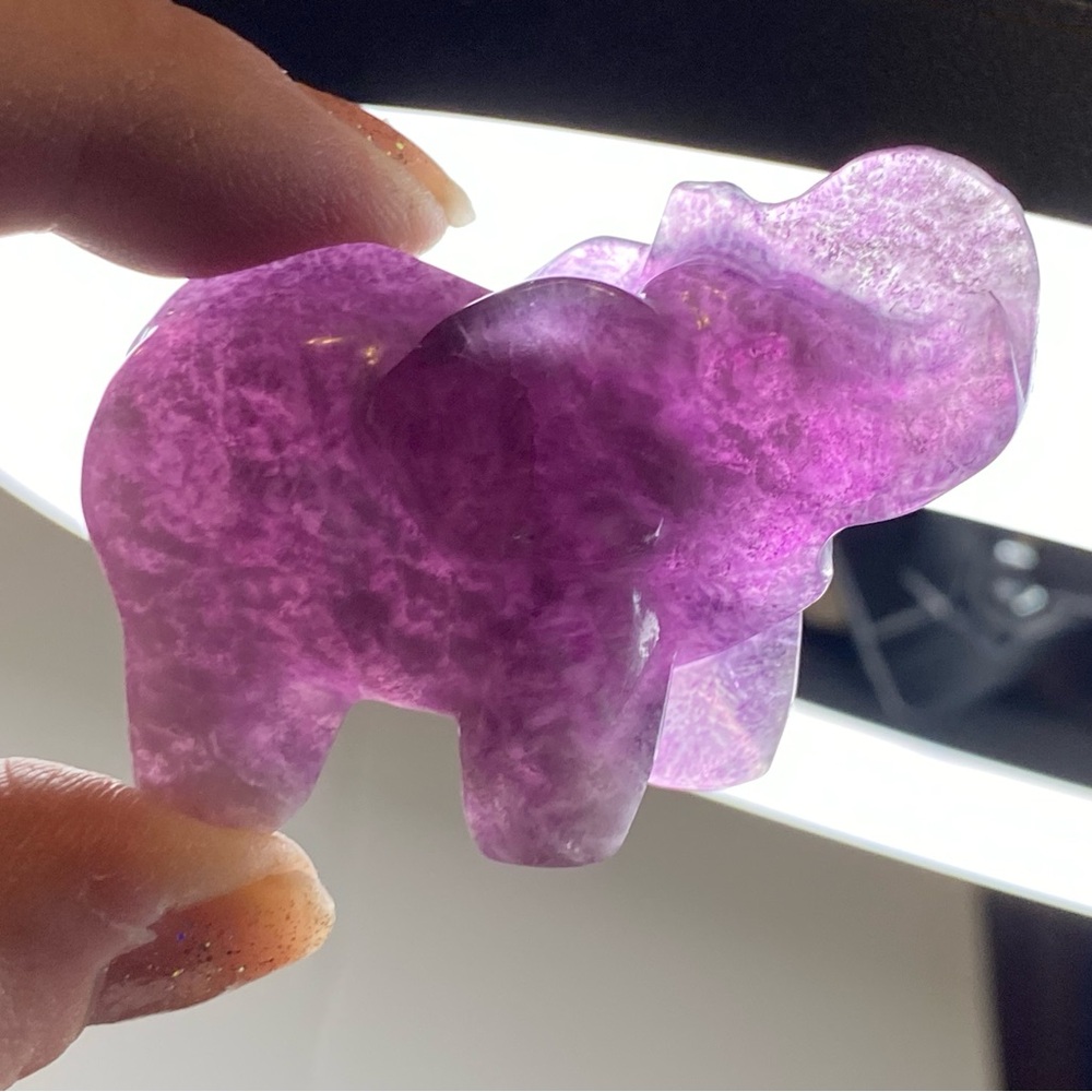 Purple Crystal Fluorite Elephant - Picture 11 of 16